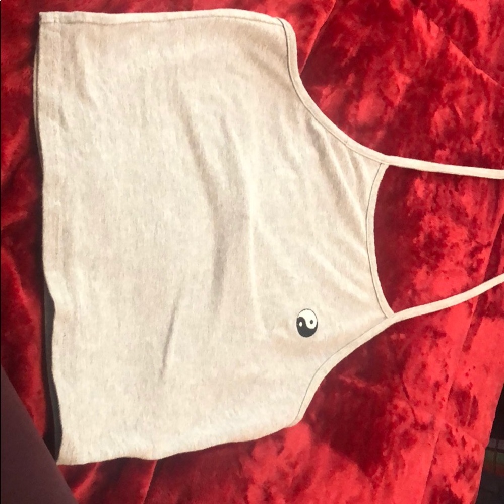 Gray halter crop top